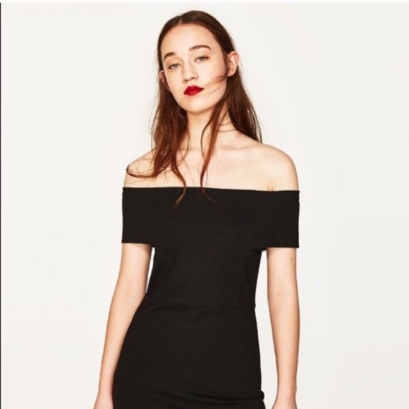 NWOT Zara Off-Shoulder Bardot Cocktail Dress - Picture 2 of 4